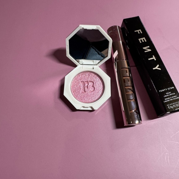 Fenty Beauty Pink WATTABRAT Highlighter and POW’R THIRSTY Lipstick - Picture 12 of 12